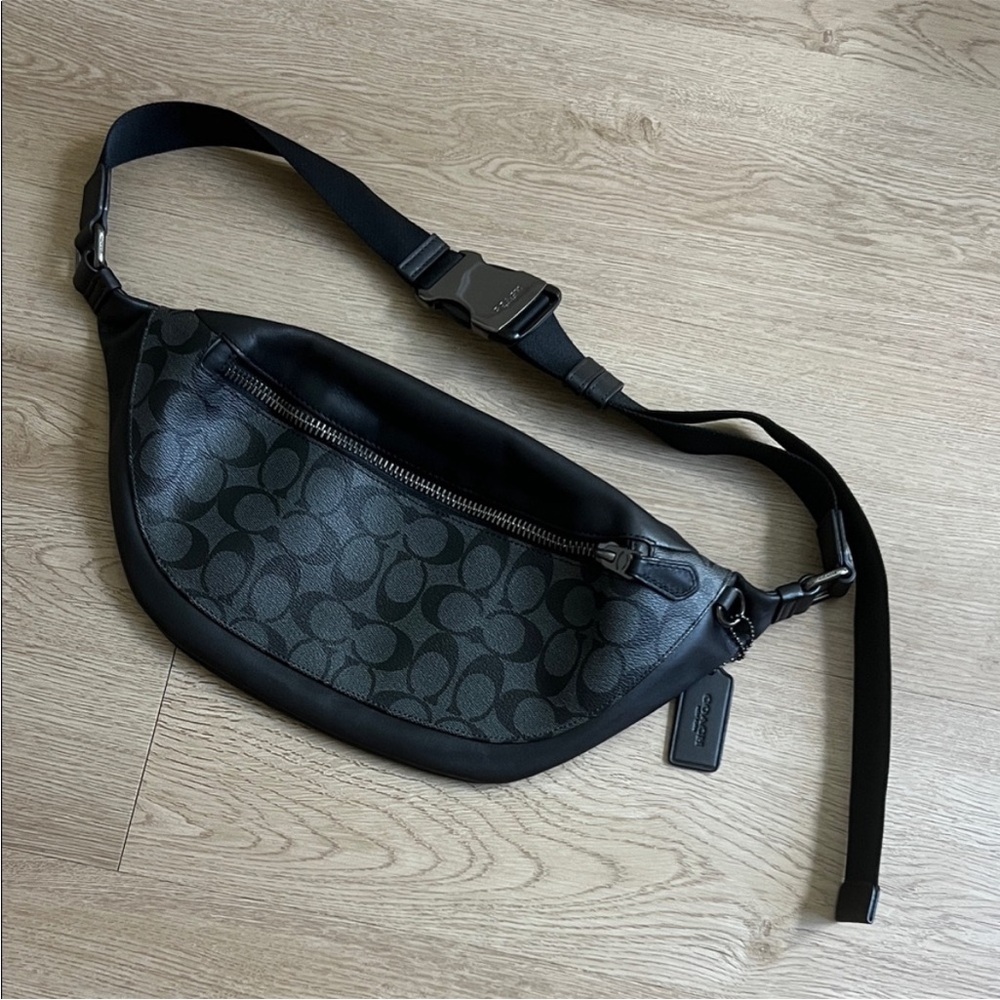 Coach Black and Gray Men's Belt Bag